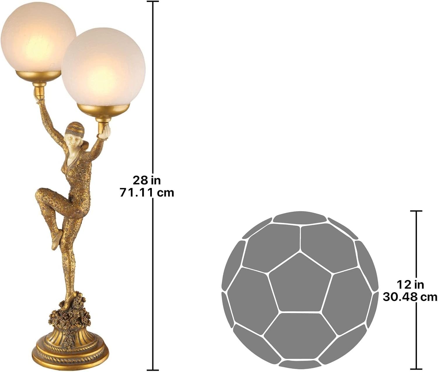 Design Toscano Dancer of Kapathurl Illuminated Sculpture,Gold