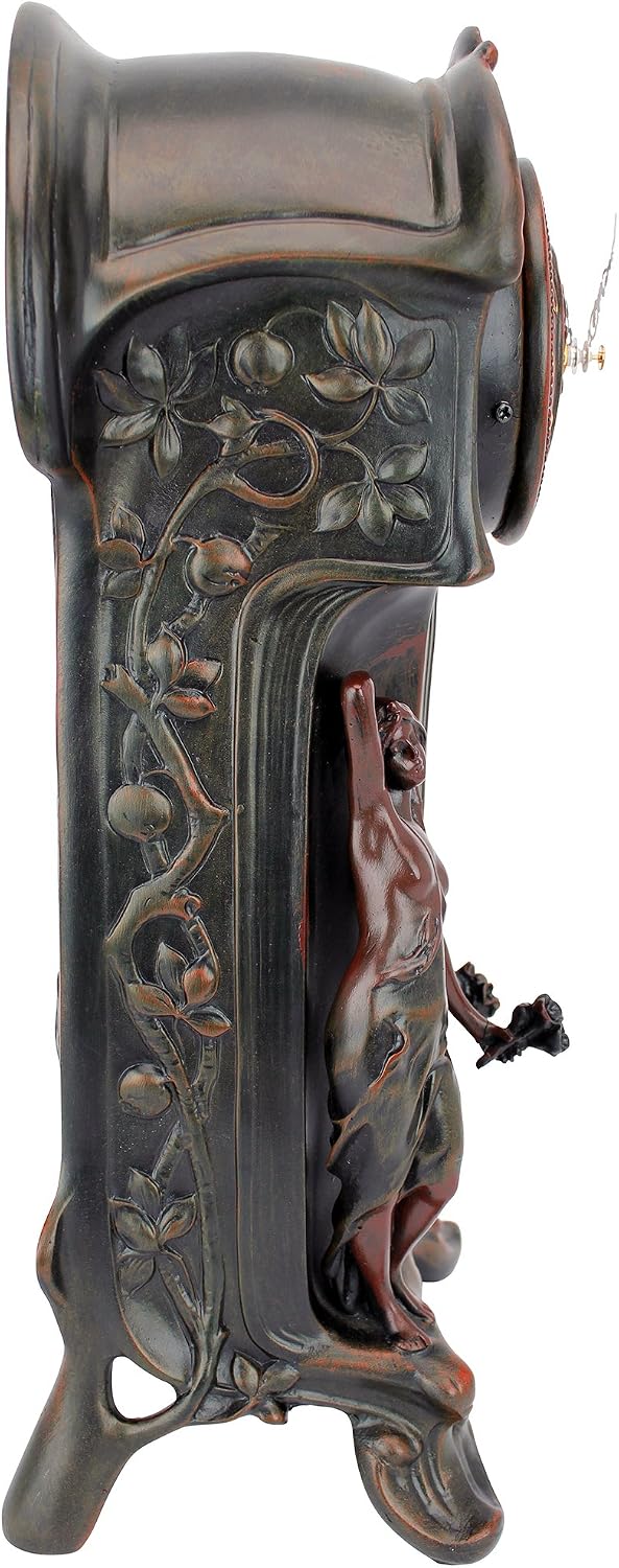 Design Toscano KY8022 Dual Maiden Art Nouveau Mantelpiece Clock, Verdigris
