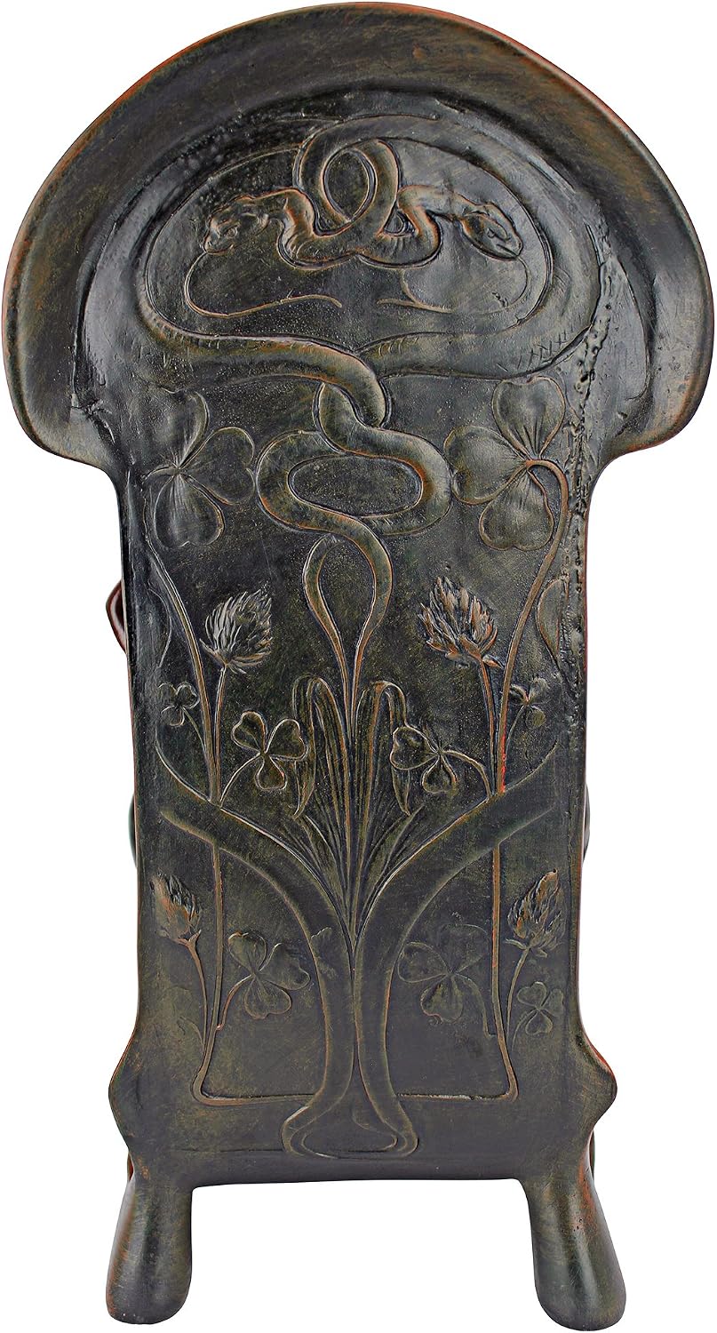 Design Toscano KY8022 Dual Maiden Art Nouveau Mantelpiece Clock, Verdigris