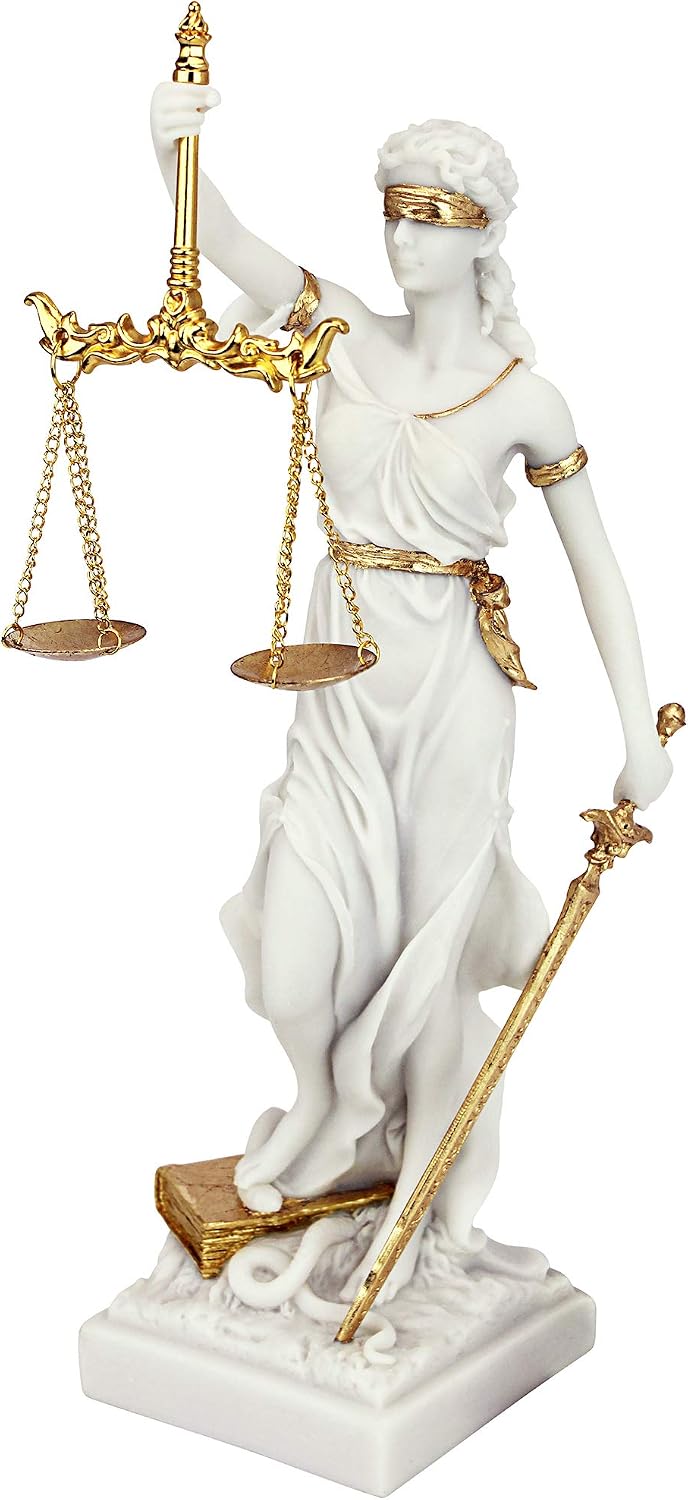Design Toscano Themis, Blind Justice Bonded Marble Statue