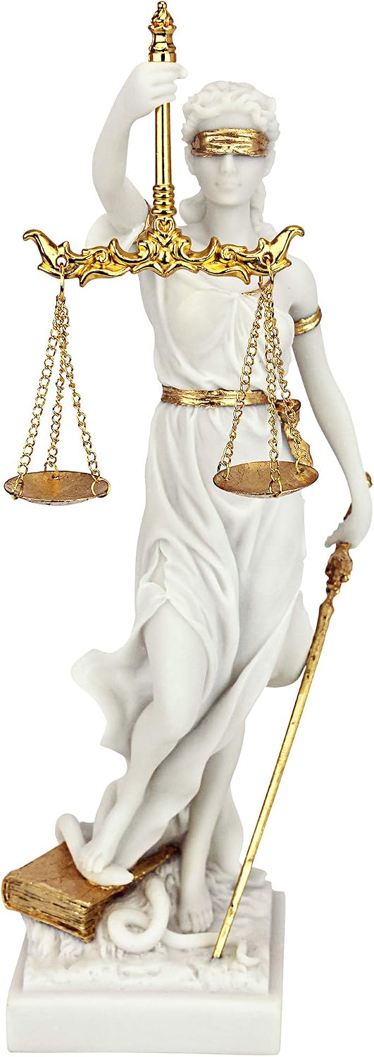 Design Toscano Themis, Blind Justice Bonded Marble Statue