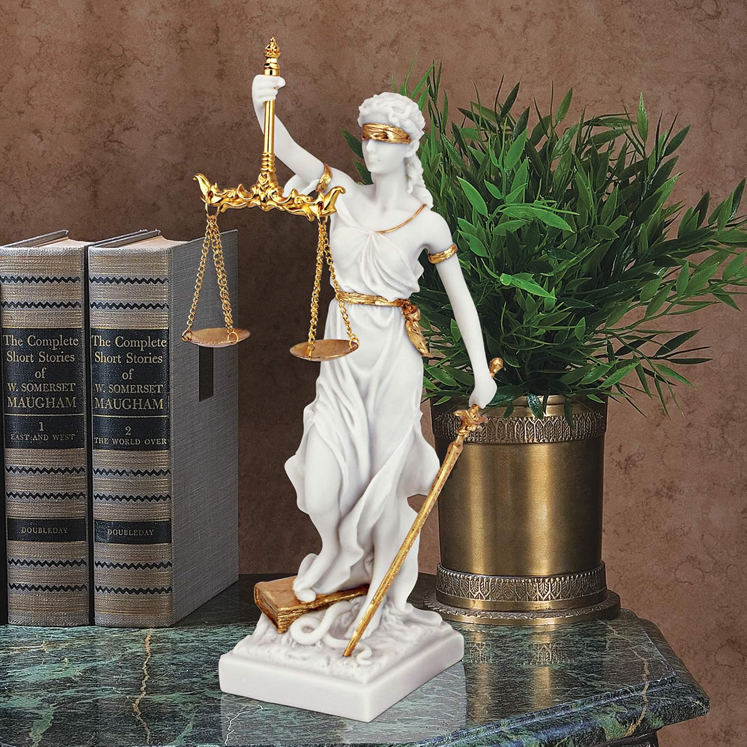 Design Toscano Themis, Blind Justice Bonded Marble Statue