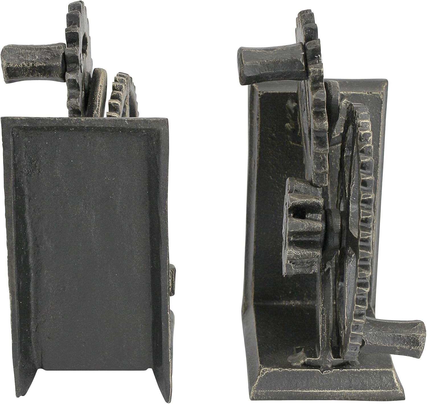 Design Toscano Industrial Gear Sculptural Iron Bookends