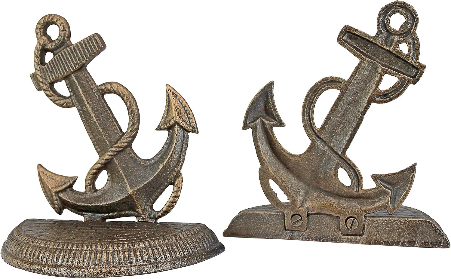 Design Toscano Maritime Anchor Cast Iron Sculptural Bookend Pair