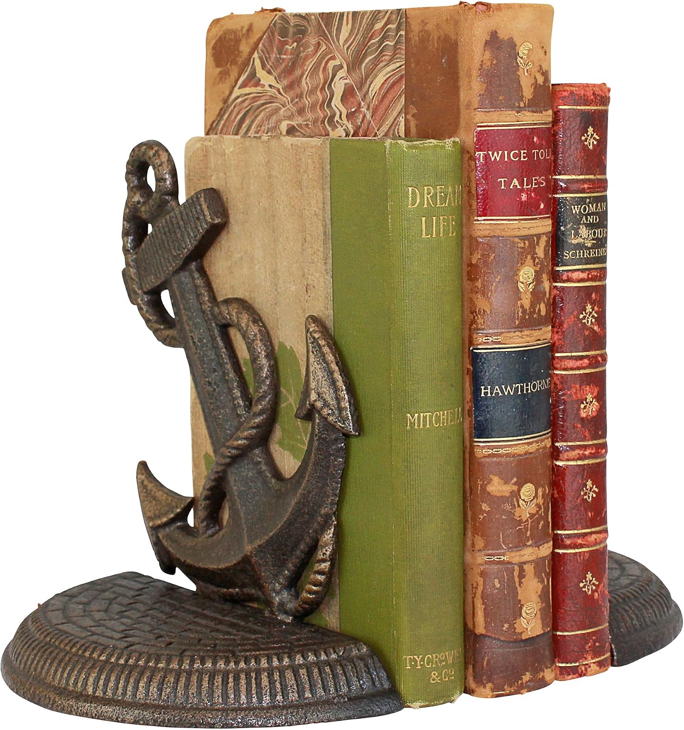 Design Toscano Maritime Anchor Cast Iron Sculptural Bookend Pair