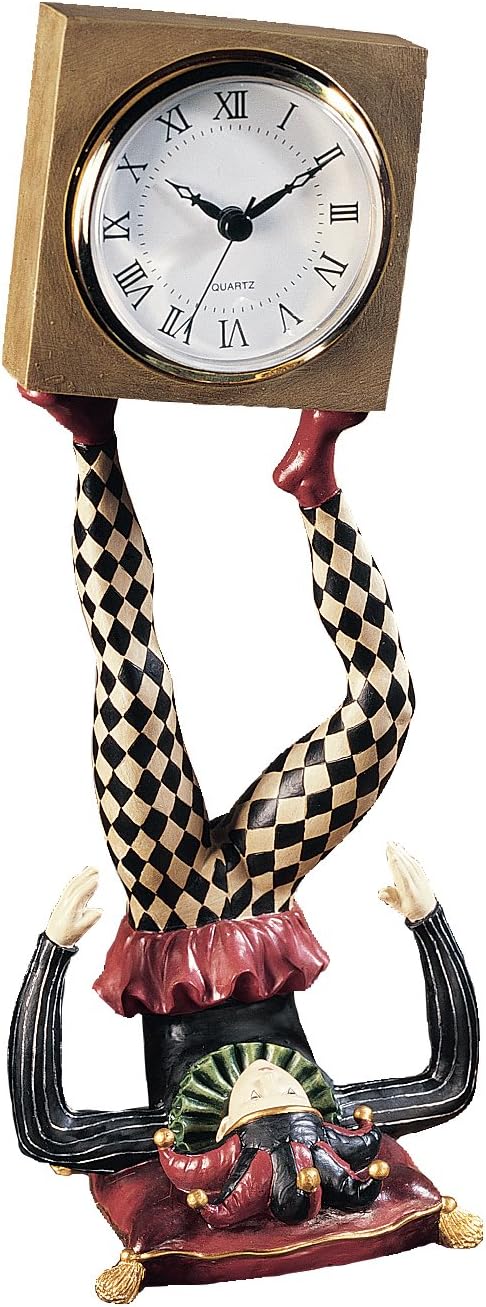 Design Toscano NG33744 Juggling Time Harlequin Jester Sculptural Clock,full color
