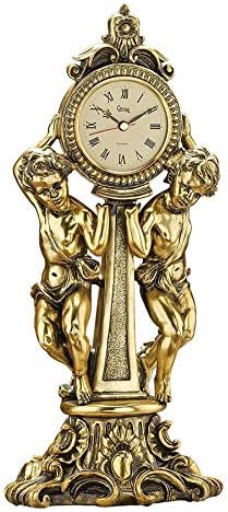 Design Toscano Amboise Twin Cherubs Mantle Clock, gold