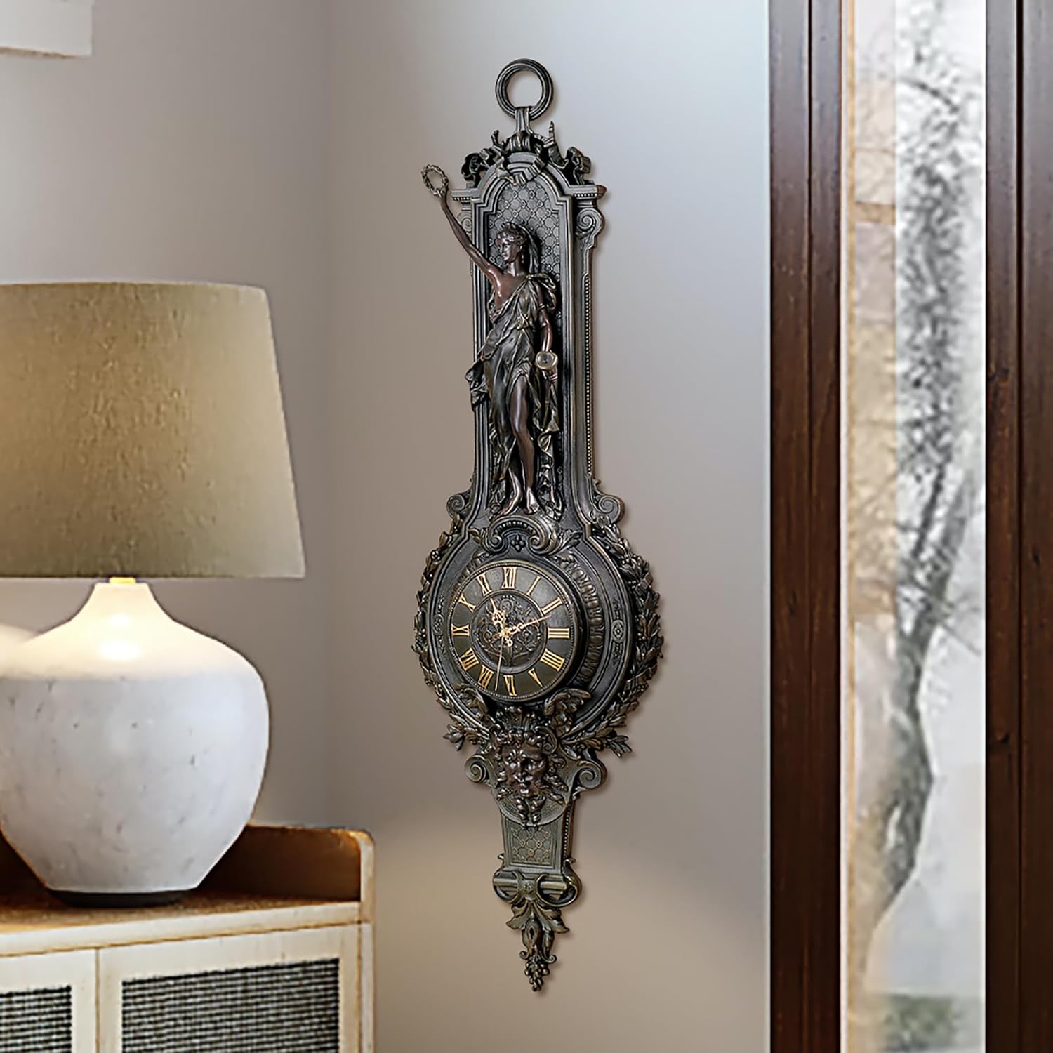 Design Toscano La Liberte Grande Palace Sculptural Wall Clock