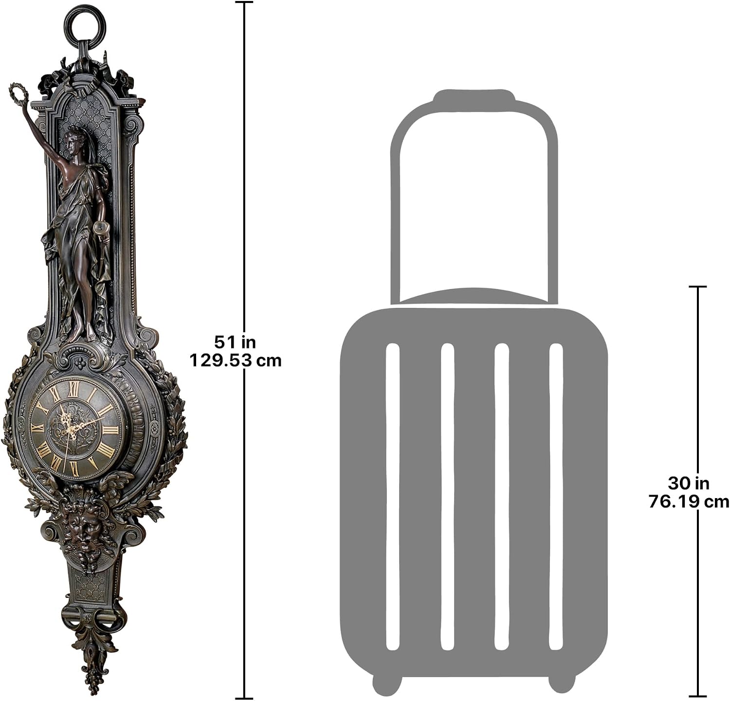 Design Toscano La Liberte Grande Palace Sculptural Wall Clock