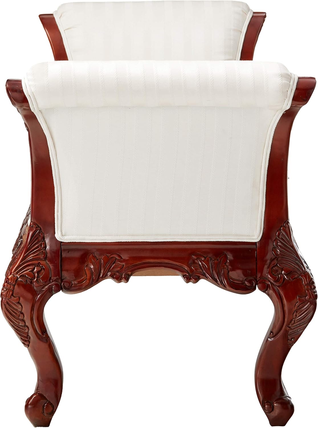 Design Toscano Maison Mehieu Upholstered Bench Seat, 5 Foot, Cherry