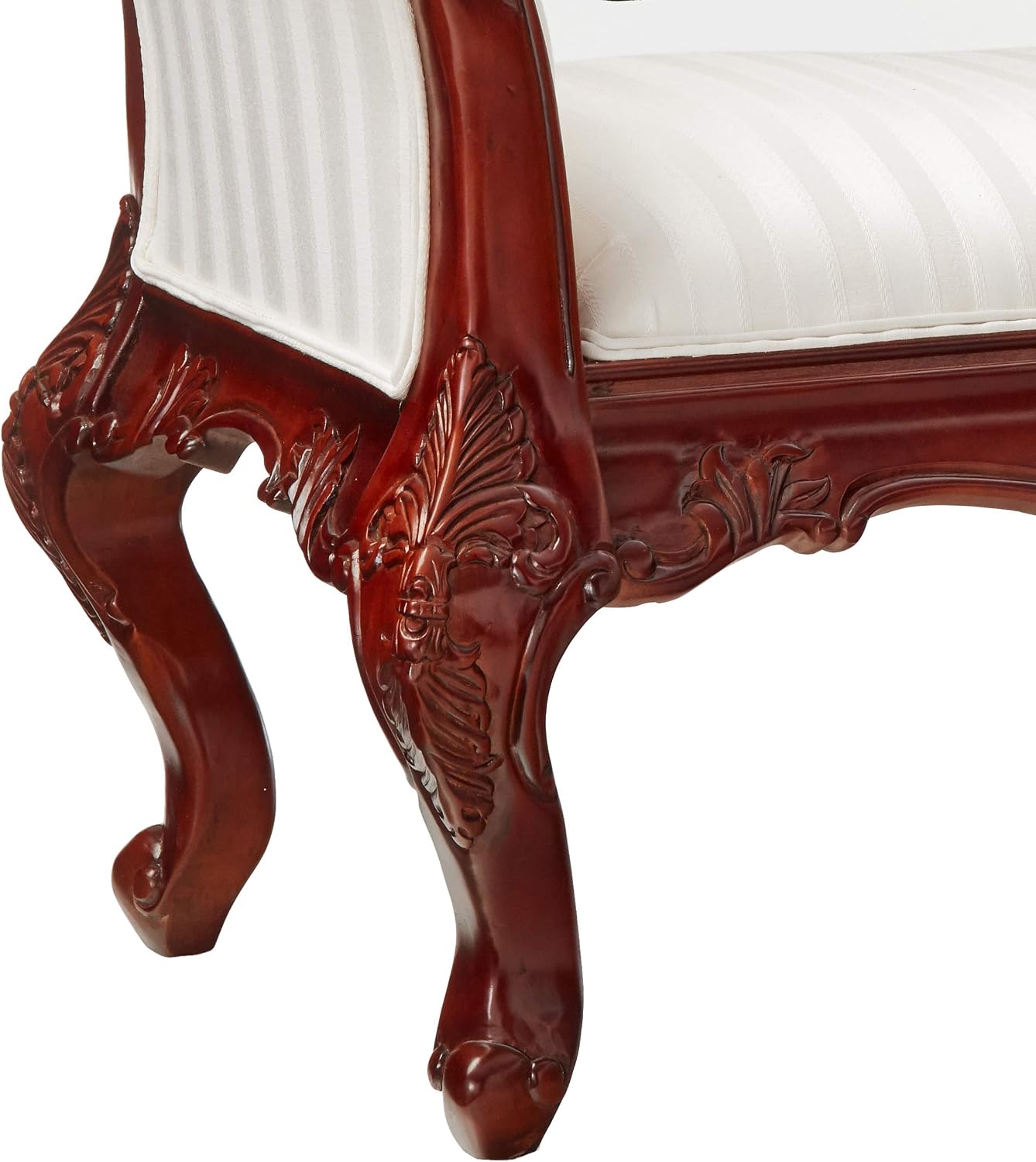 Design Toscano Maison Mehieu Upholstered Bench Seat, 5 Foot, Cherry