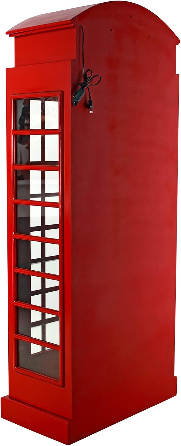 Design Toscano NE36832 British Telephone Booth Display Cabinet, Red Small