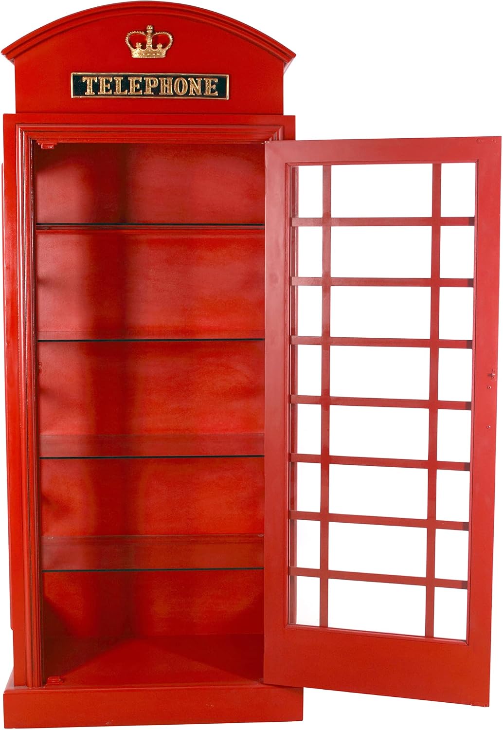 Design Toscano NE36832 British Telephone Booth Display Cabinet, Red Small