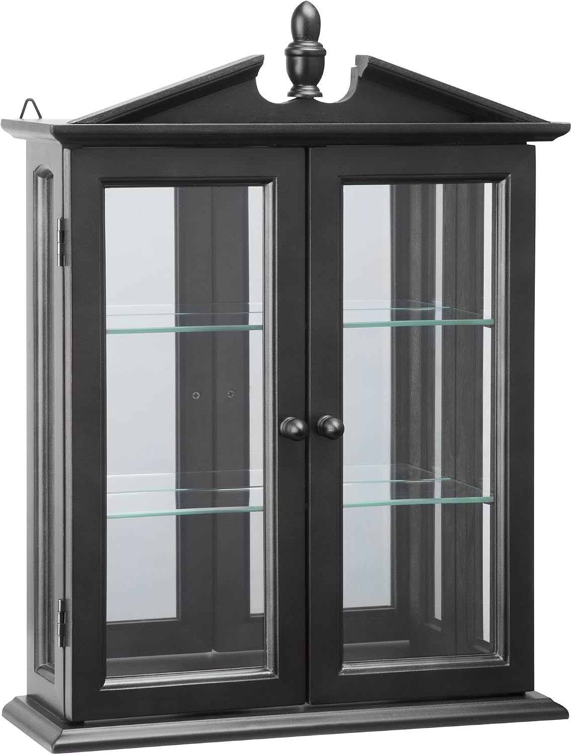 Design Toscano Amesbury Manor Wall Curio Cabinet, Ebony Black Black Amesbury Manor