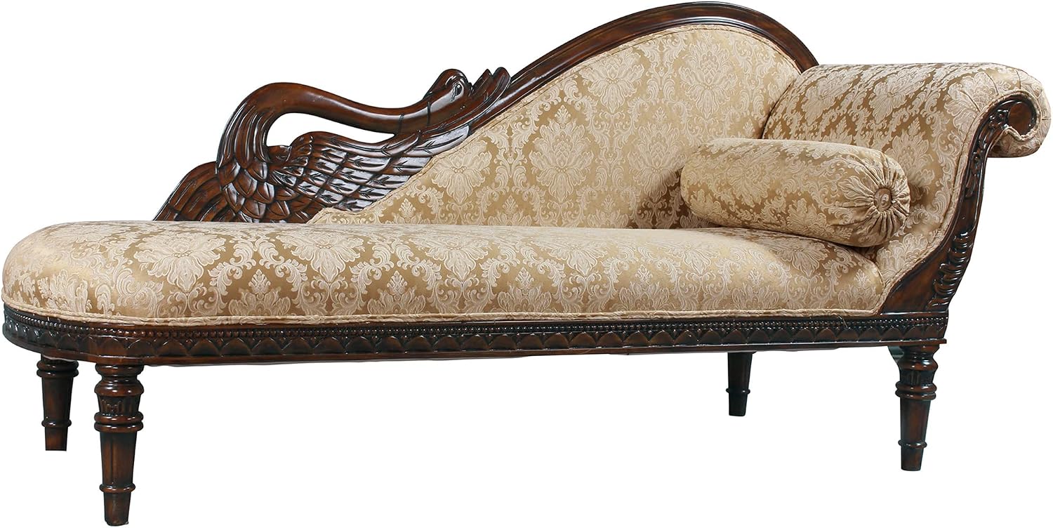 Design Toscano Swan Fabric Chaise Lounge