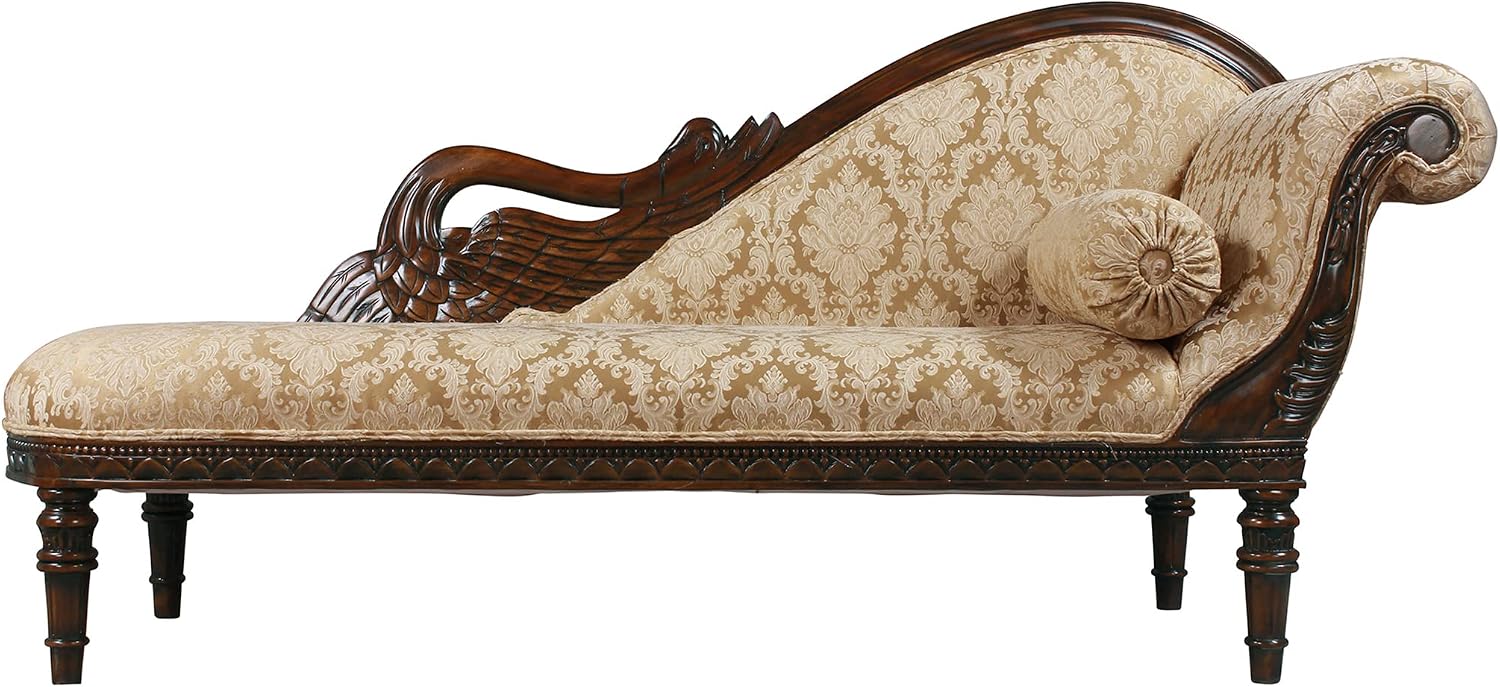 Design Toscano Swan Fabric Chaise Lounge