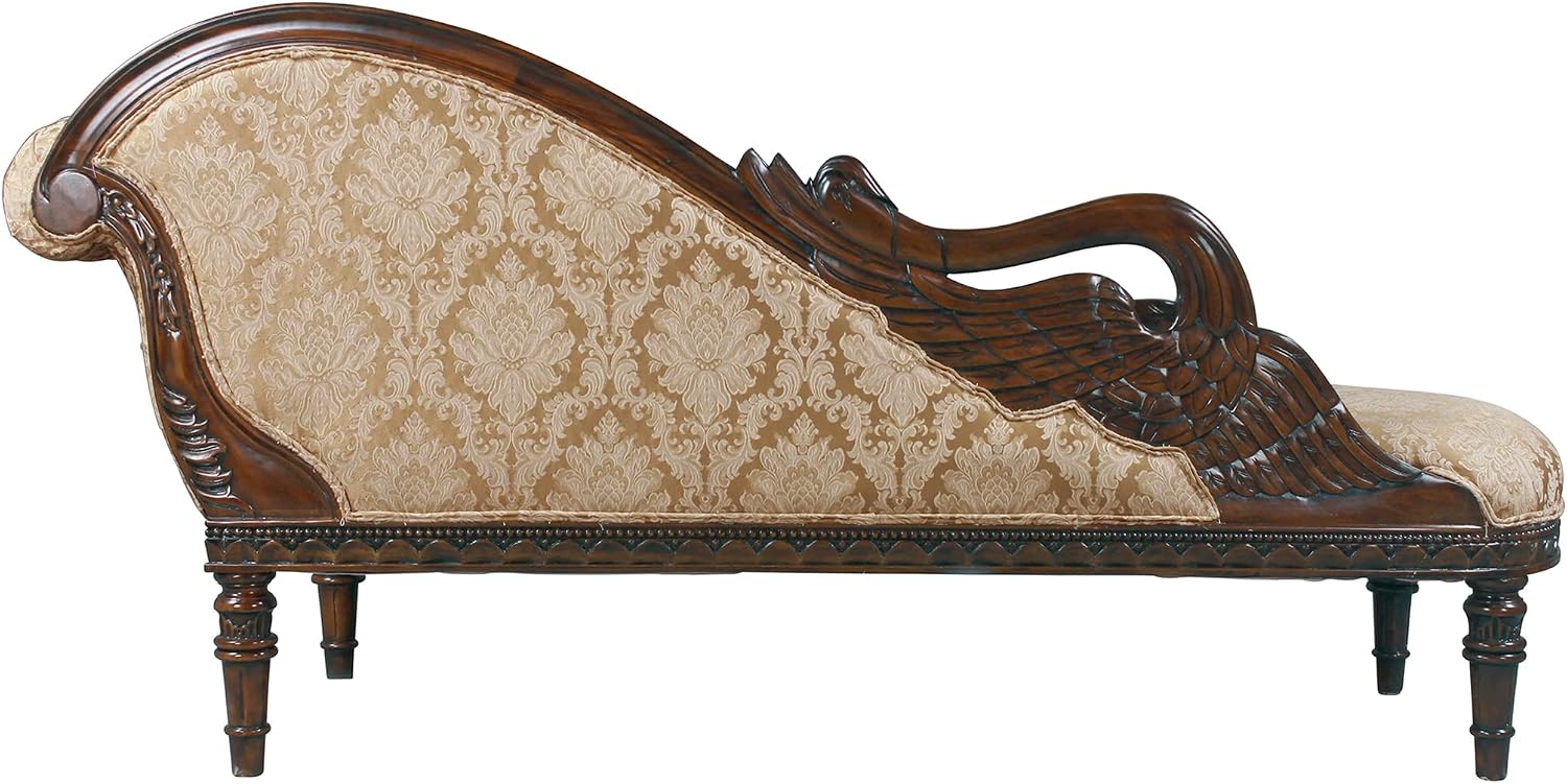 Design Toscano Swan Fabric Chaise Lounge
