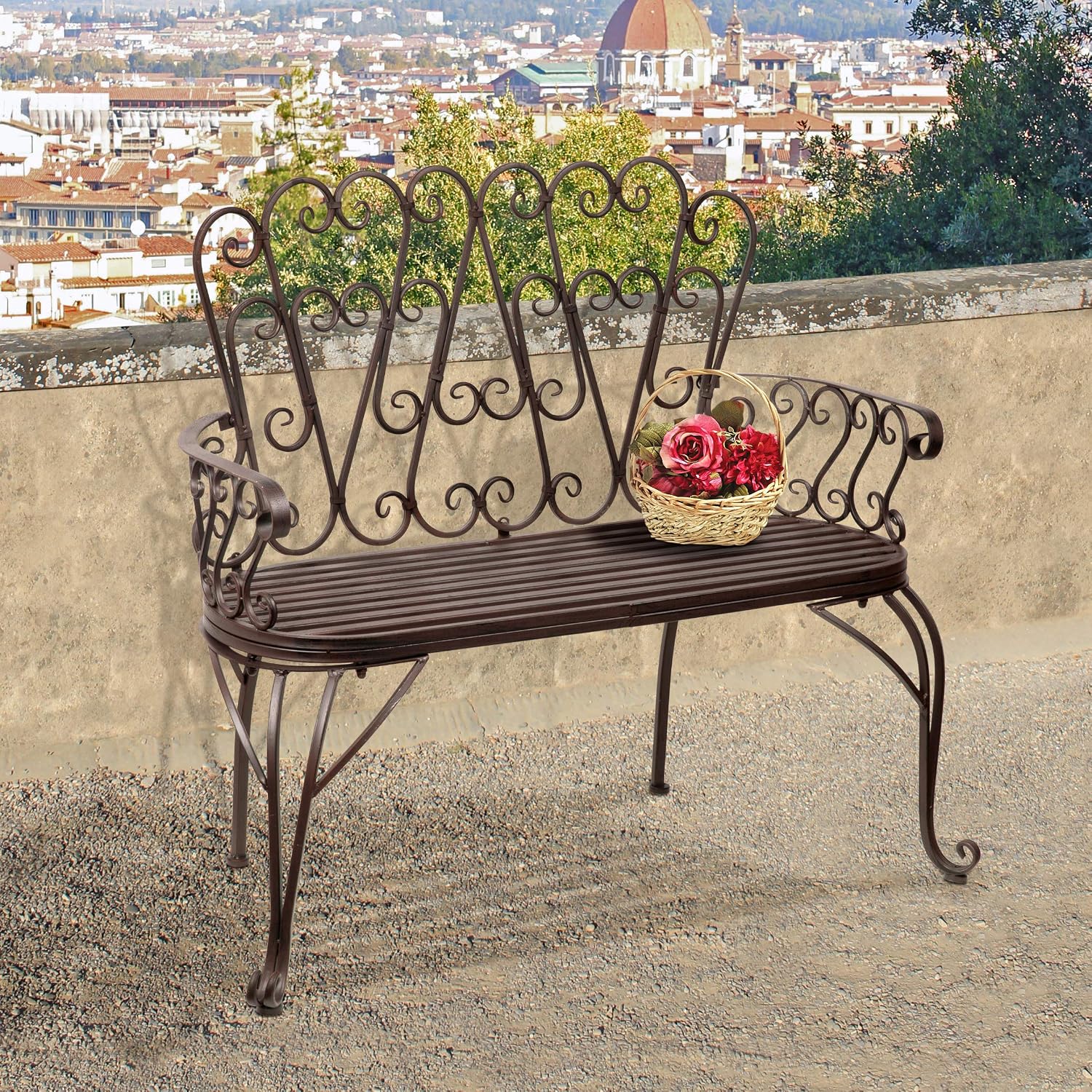 Design Toscano ZJ12718 French Quarter Garden Bench,Faux Bronze