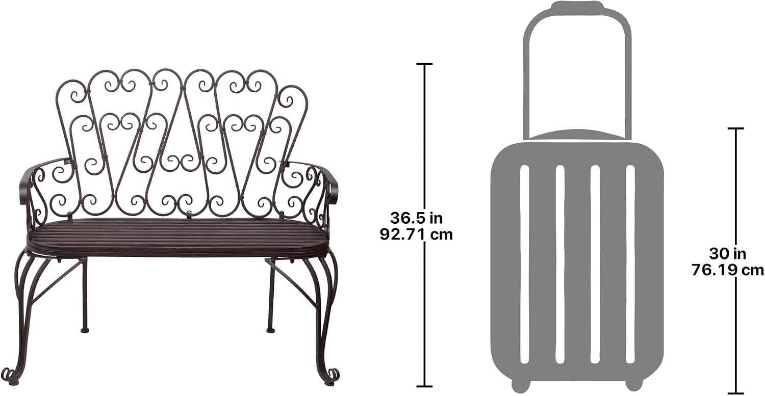 Design Toscano ZJ12718 French Quarter Garden Bench,Faux Bronze