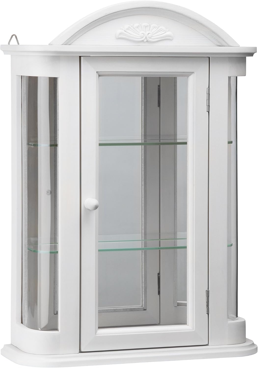Design Toscano Rosedale Wall Curio Cabinet, Lily White White Rosedale Hardwood
