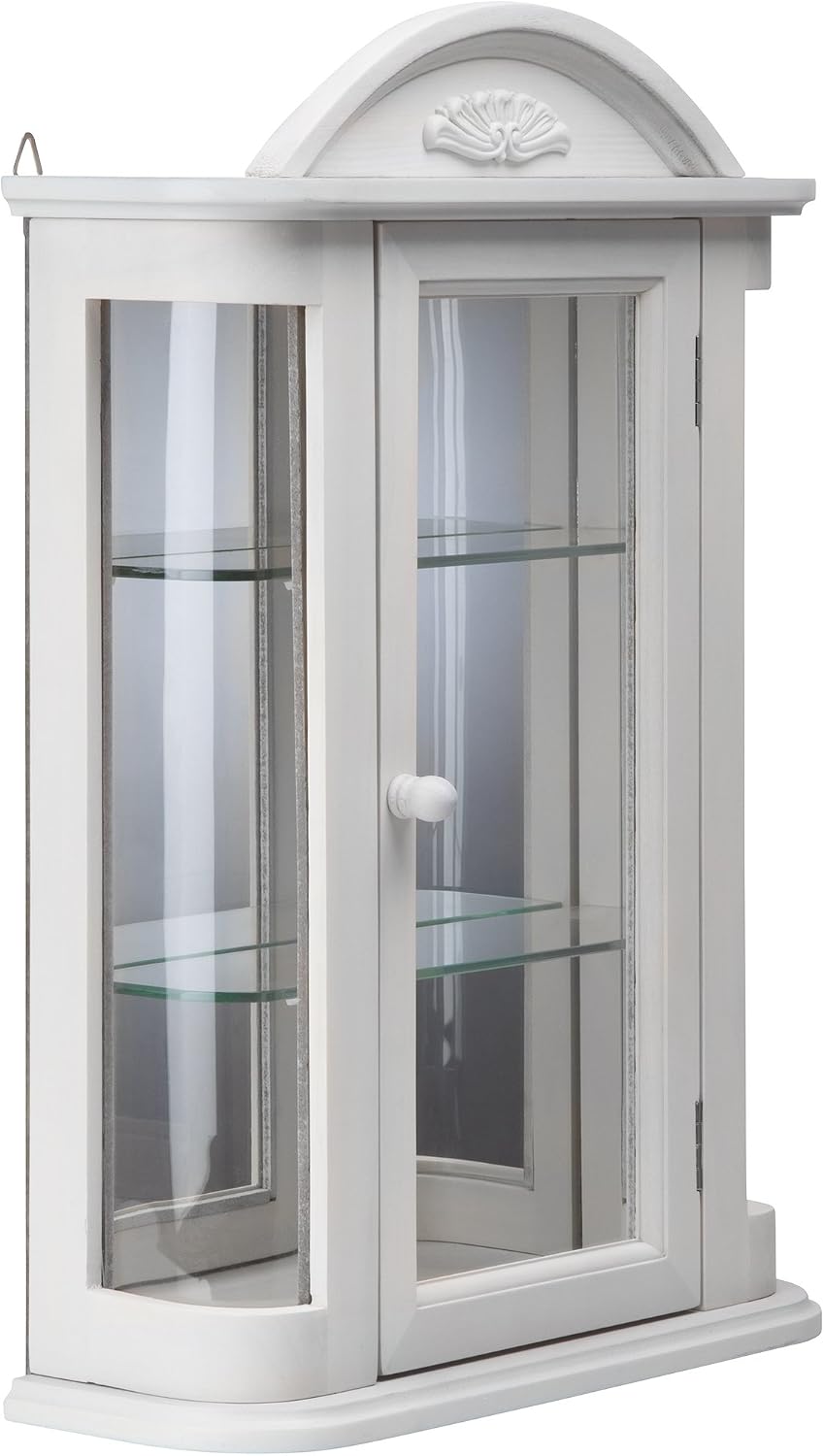 Design Toscano Rosedale Wall Curio Cabinet, Lily White White Rosedale Hardwood