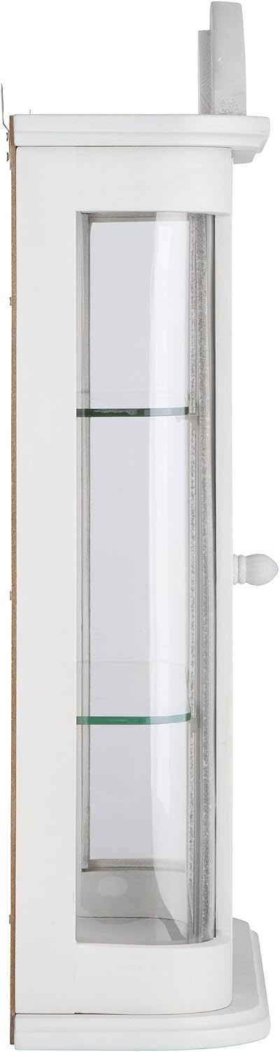 Design Toscano Rosedale Wall Curio Cabinet, Lily White White Rosedale Hardwood