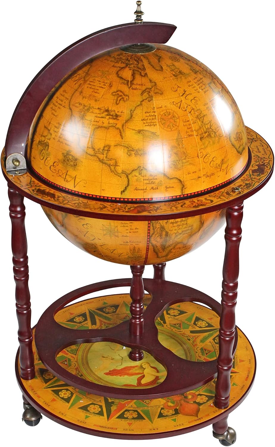 Design Toscano SJ45001 Sixteenth-Century Italian Replica Globe Bar Cart Sepia Tone