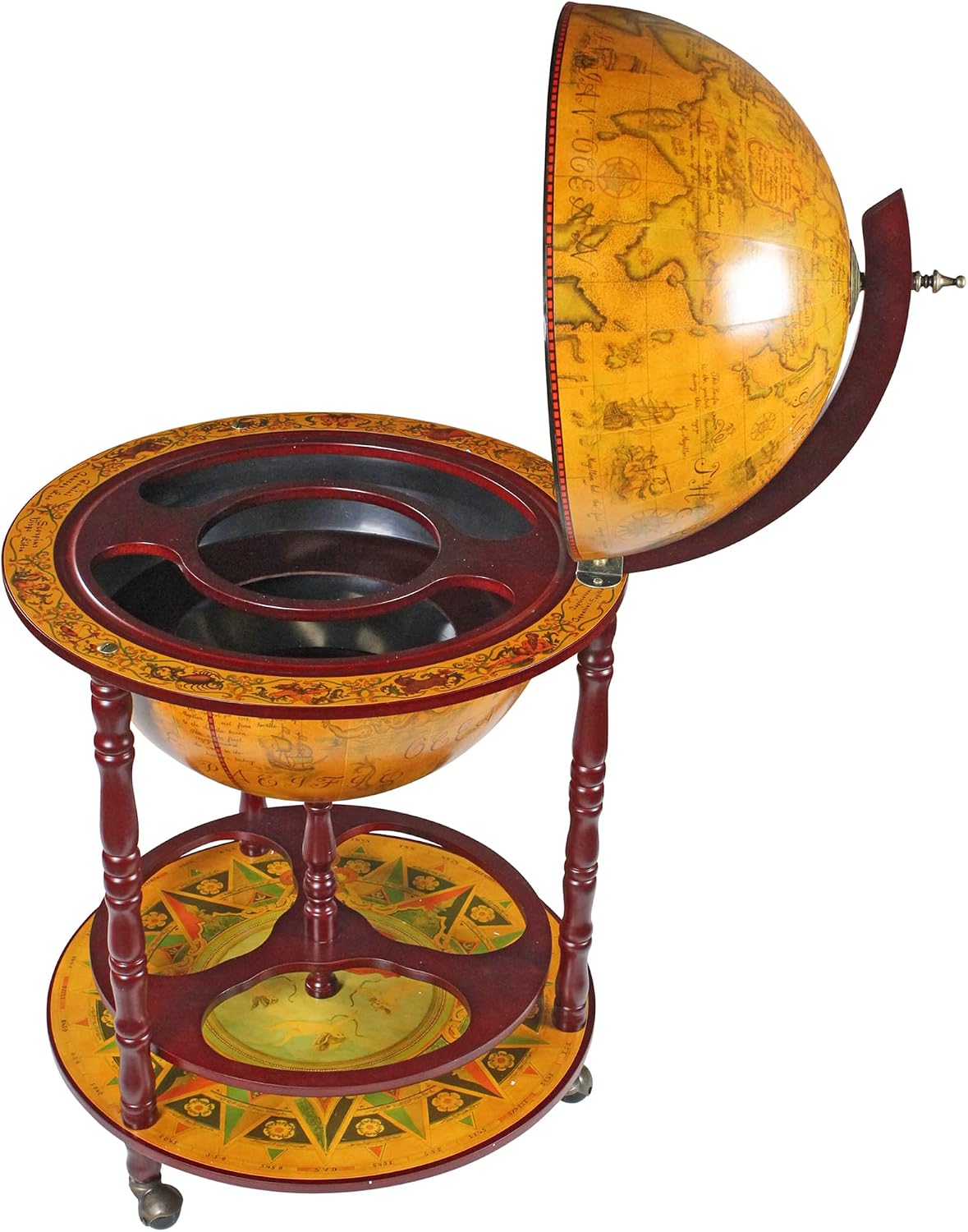 Design Toscano SJ45001 Sixteenth-Century Italian Replica Globe Bar Cart Sepia Tone