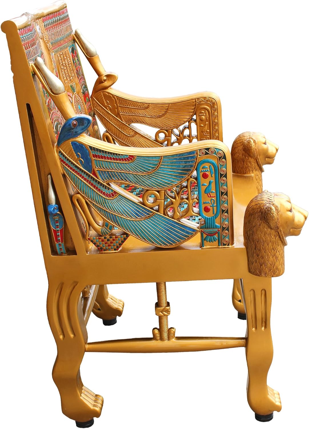 Design Toscano King Tutankhamen's Tomb Egyptian Throne Chair, 41 Inch, Gold