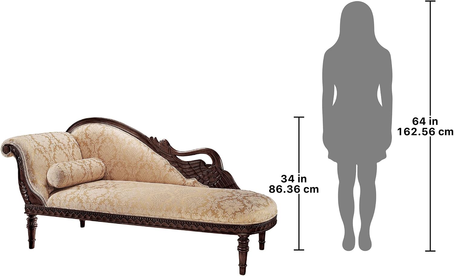 Design Toscano Swan Fainting Couch: Left Version