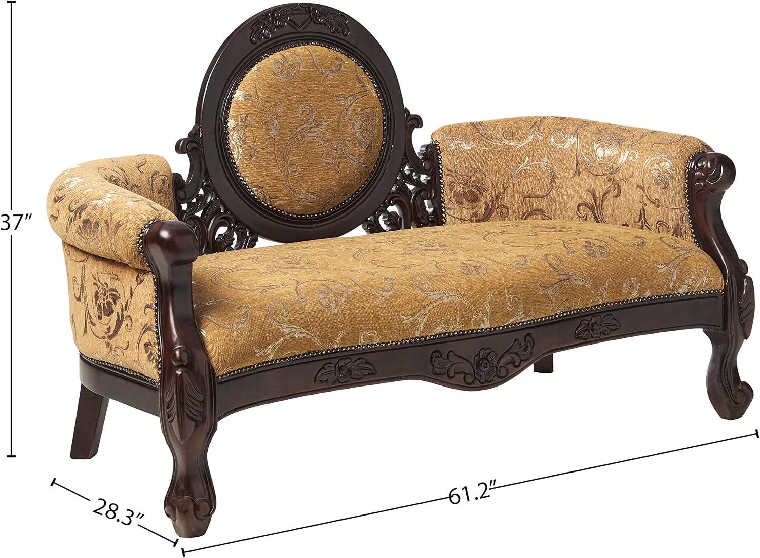 Design Toscano Victorian Cameo-Backed Settee, cherry