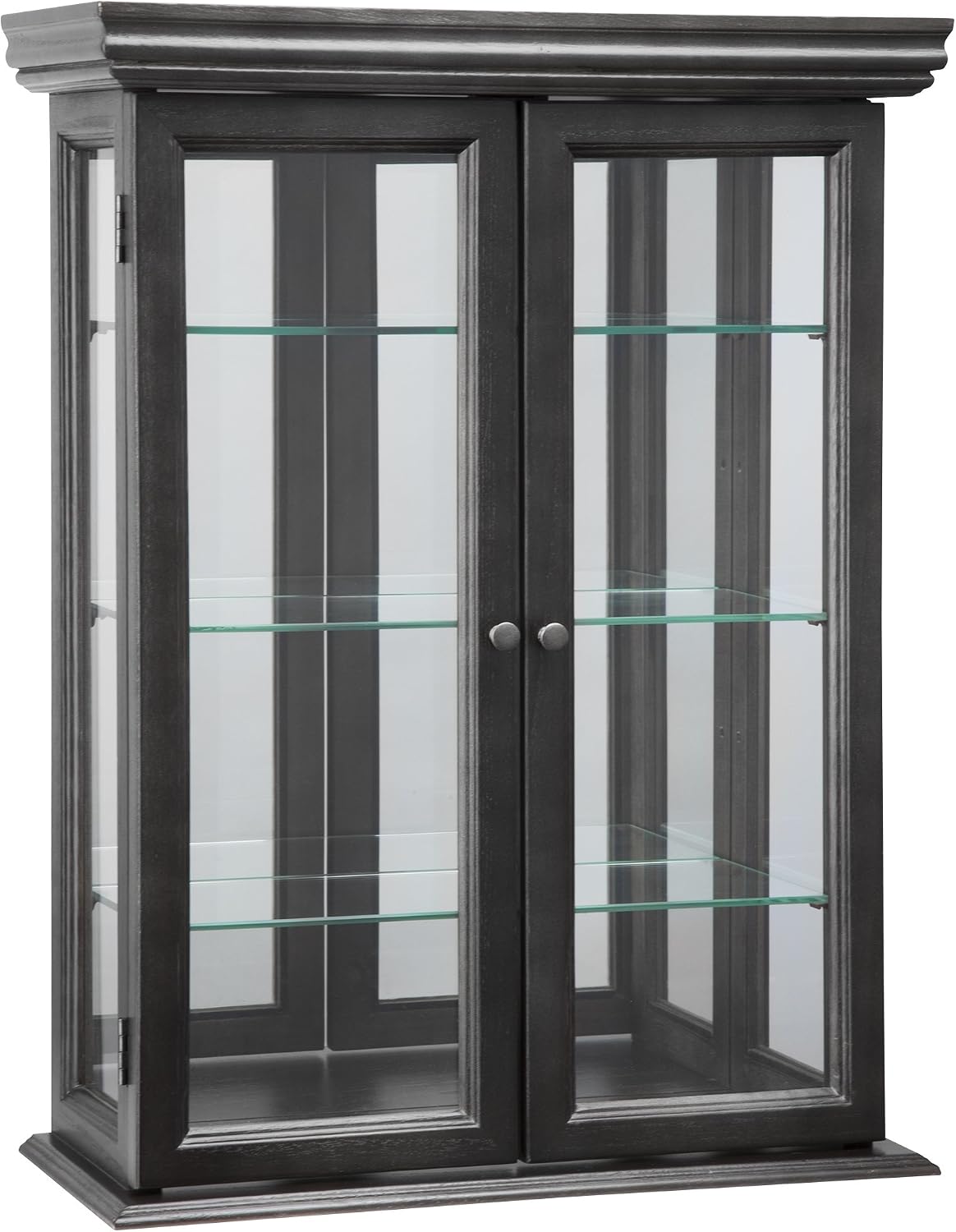 Design Toscano Country Tuscan Hardwood Wall Curio Cabinet: Ebony Black Black Country Tuscan